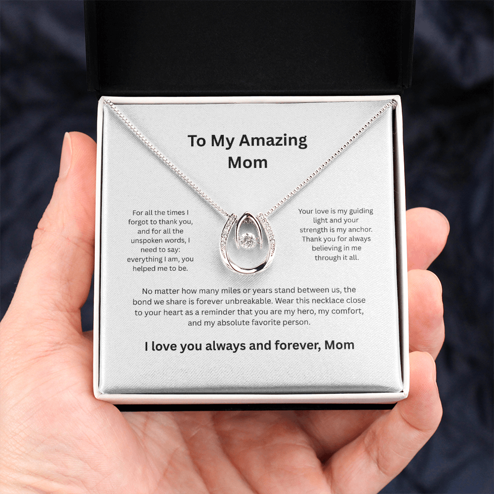 To My Amazing Mom Eternal Hope Necklace - Sentimental Mother Jewelry Gift