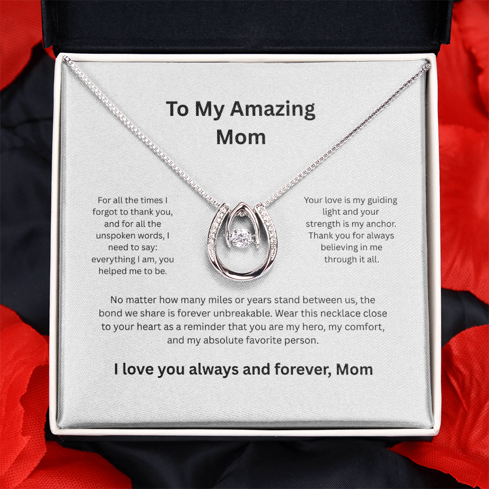 To My Amazing Mom Eternal Hope Necklace - Sentimental Mother Jewelry Gift
