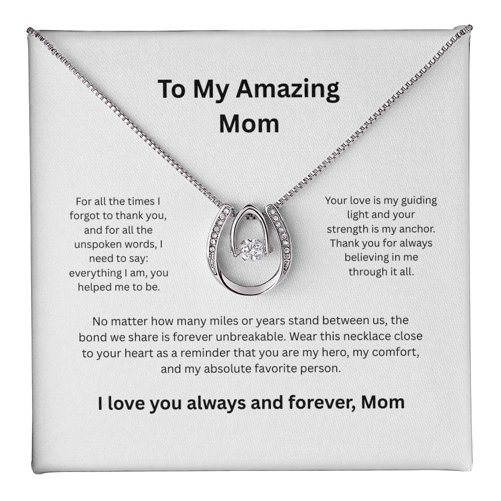 To My Amazing Mom Eternal Hope Necklace - Sentimental Mother Jewelry Gift