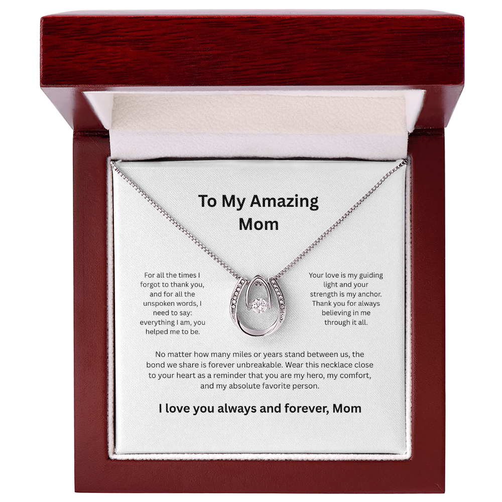 To My Amazing Mom Eternal Hope Necklace - Sentimental Mother Jewelry Gift