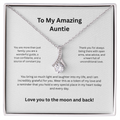 Auntie Aunt Love Knot Necklace - Birthday Jewelry Gift from Niece or Nephew