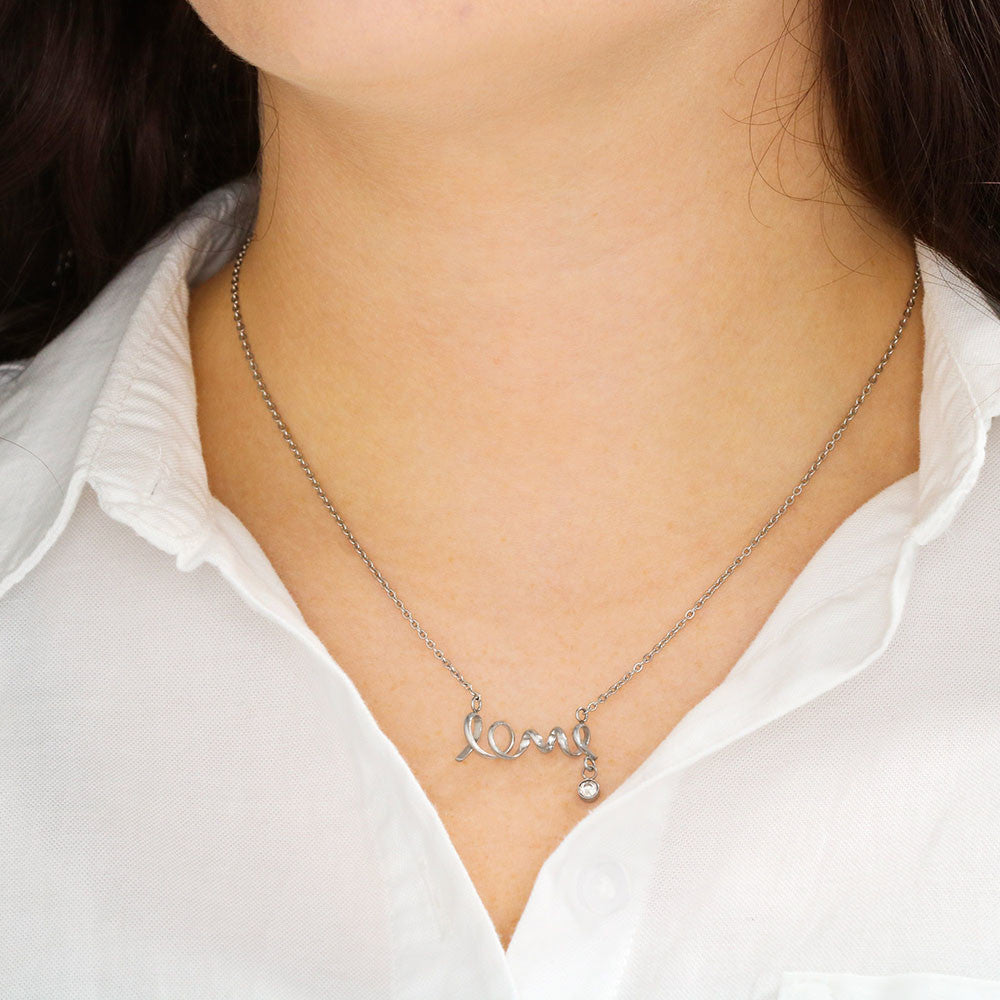 Wife Soulmate Anniversary Gift Forever Love Necklace - 14k White Gold Jewelry