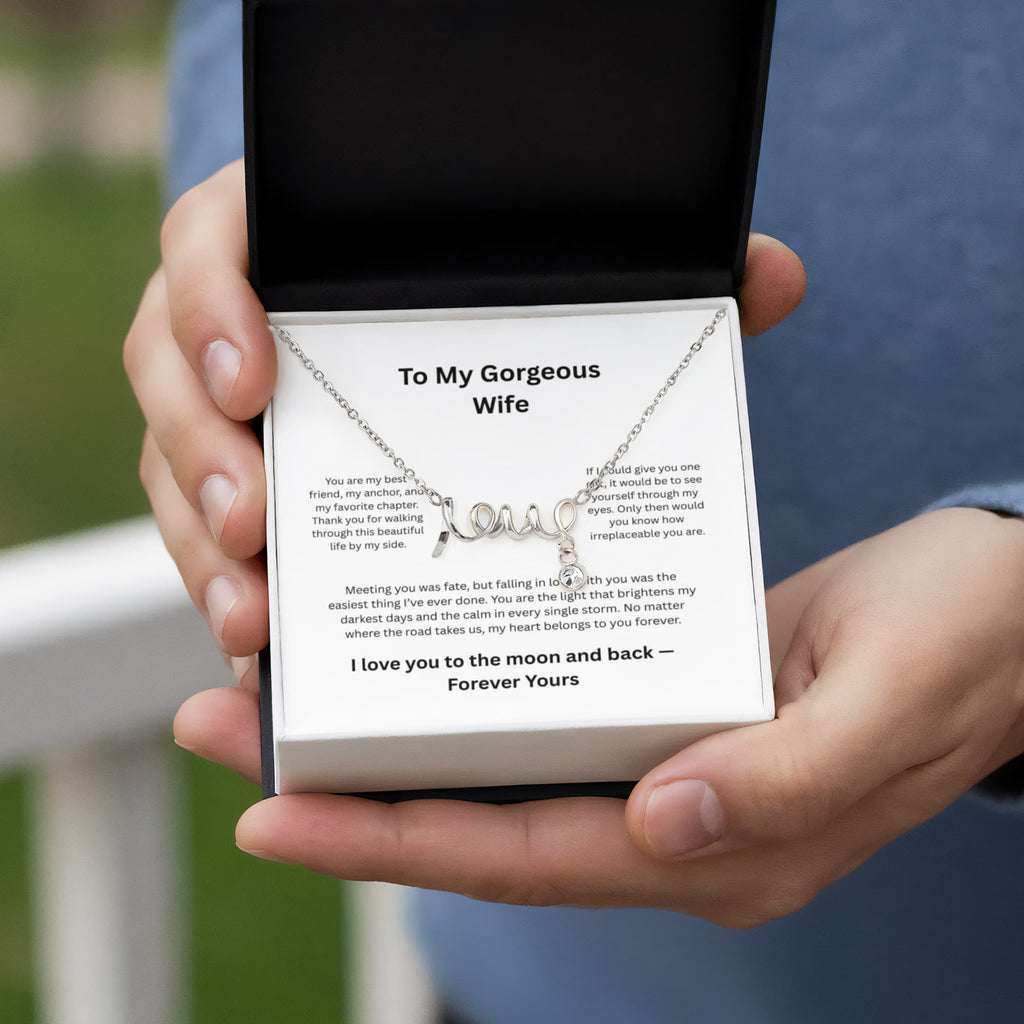 Wife Soulmate Anniversary Gift Forever Love Necklace - 14k White Gold Jewelry