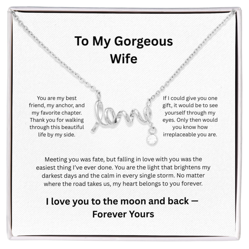 Wife Soulmate Anniversary Gift Forever Love Necklace - 14k White Gold Jewelry