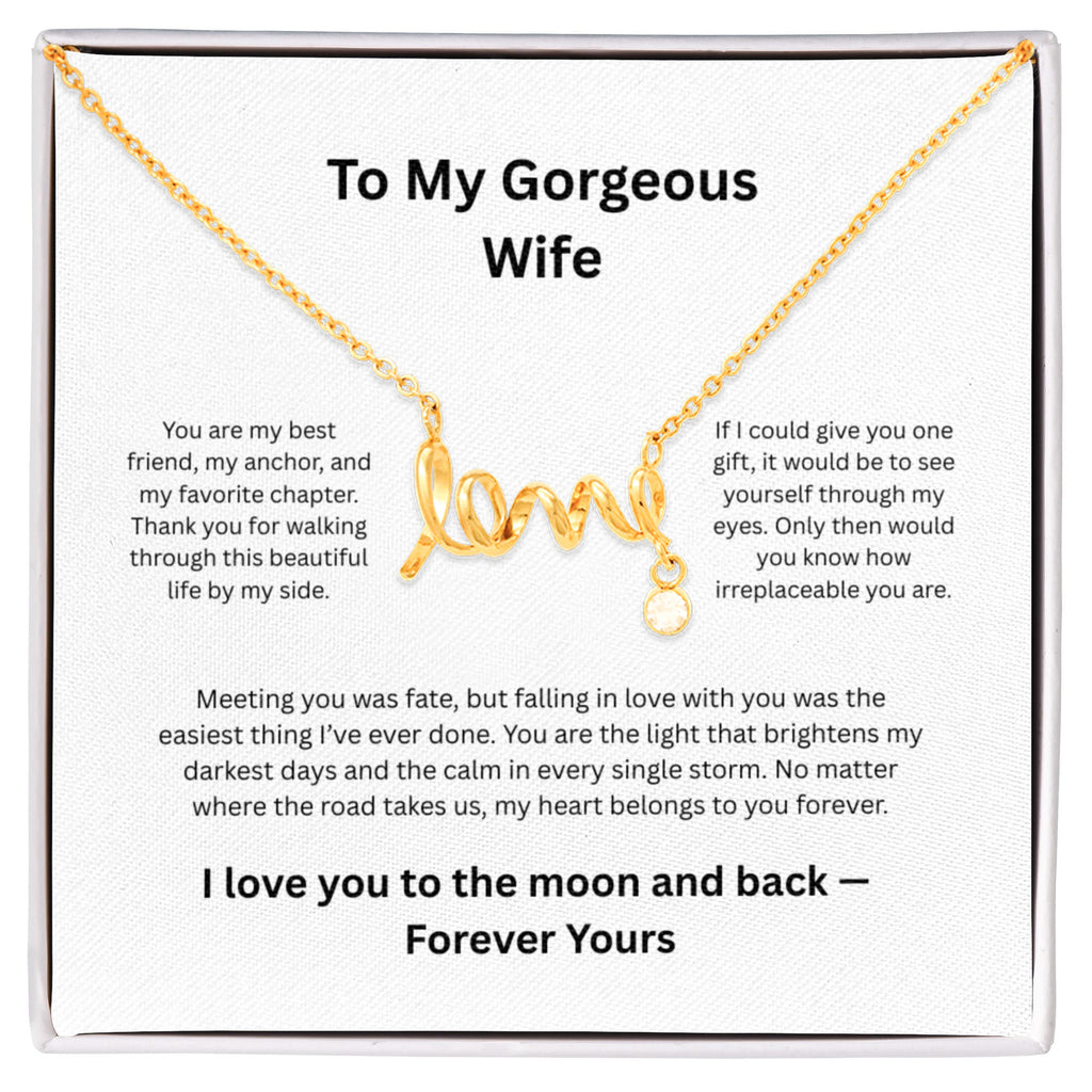 Wife Soulmate Anniversary Gift Forever Love Necklace - 14k White Gold Jewelry