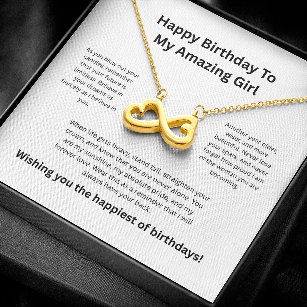 Happy Birthday Luxury Necklace - Personalised Gift for Daughter / Granddaughter