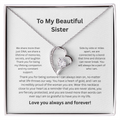 Sister Forever Love Necklace - Sentimental Birthday Jewelry Gift for Her