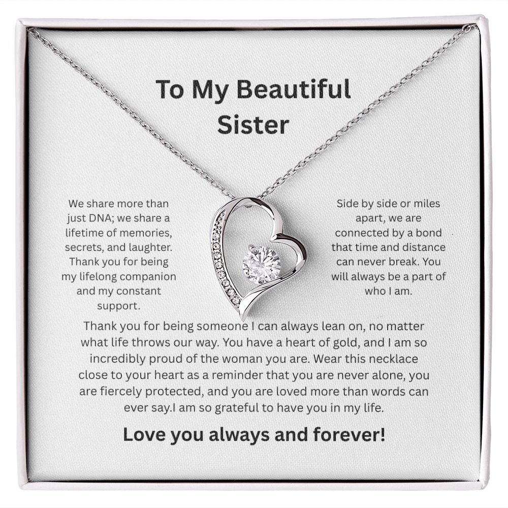 Sister Forever Love Necklace - Sentimental Birthday Jewelry Gift for Her