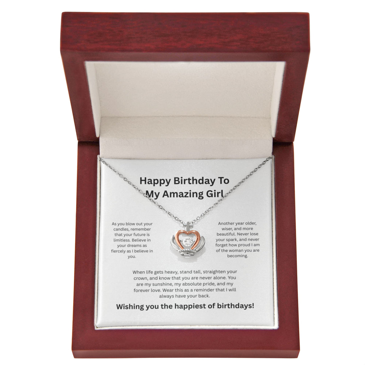 To My Amazing Girl Necklace - Romantic Birthday Jewelry Gift for Fiancée/Wife